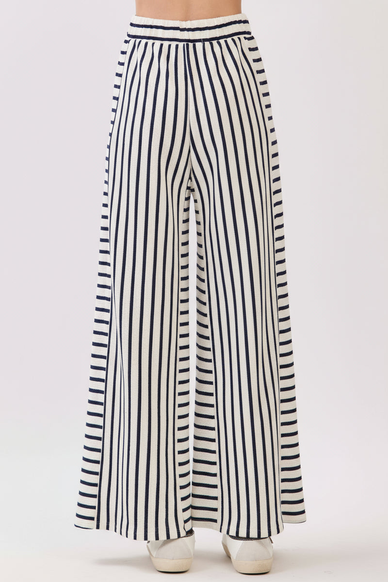 Striped Wide-Leg Pants - Ivory