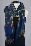 Plaid Winter Scarf With Tassels