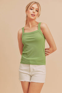 Joana Square Tank - Green Apple