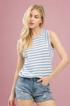 Textured Stripe Tank - Light Blue