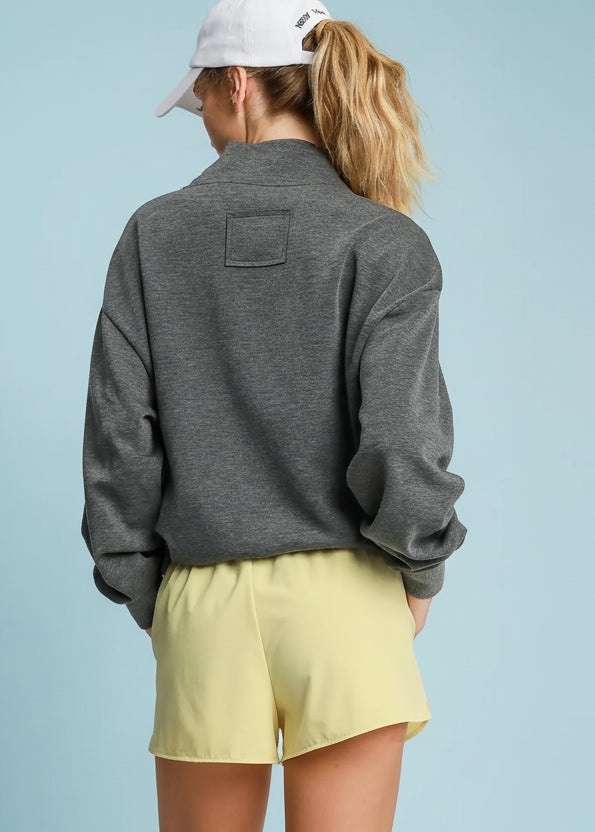 Luxeknit Cowl Neck Top - Charcoal