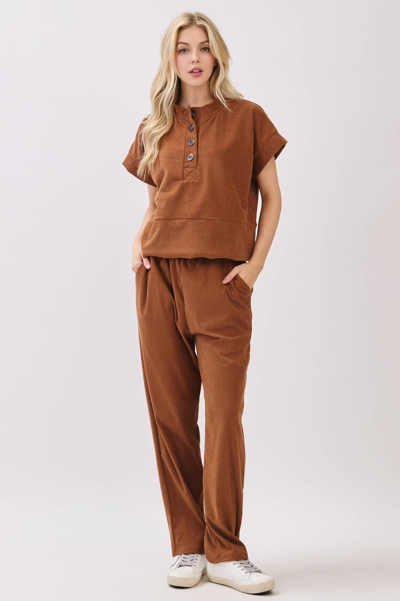 Boxy Corduroy Top - Camel