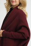 Open Front Cardigan - Burgundy