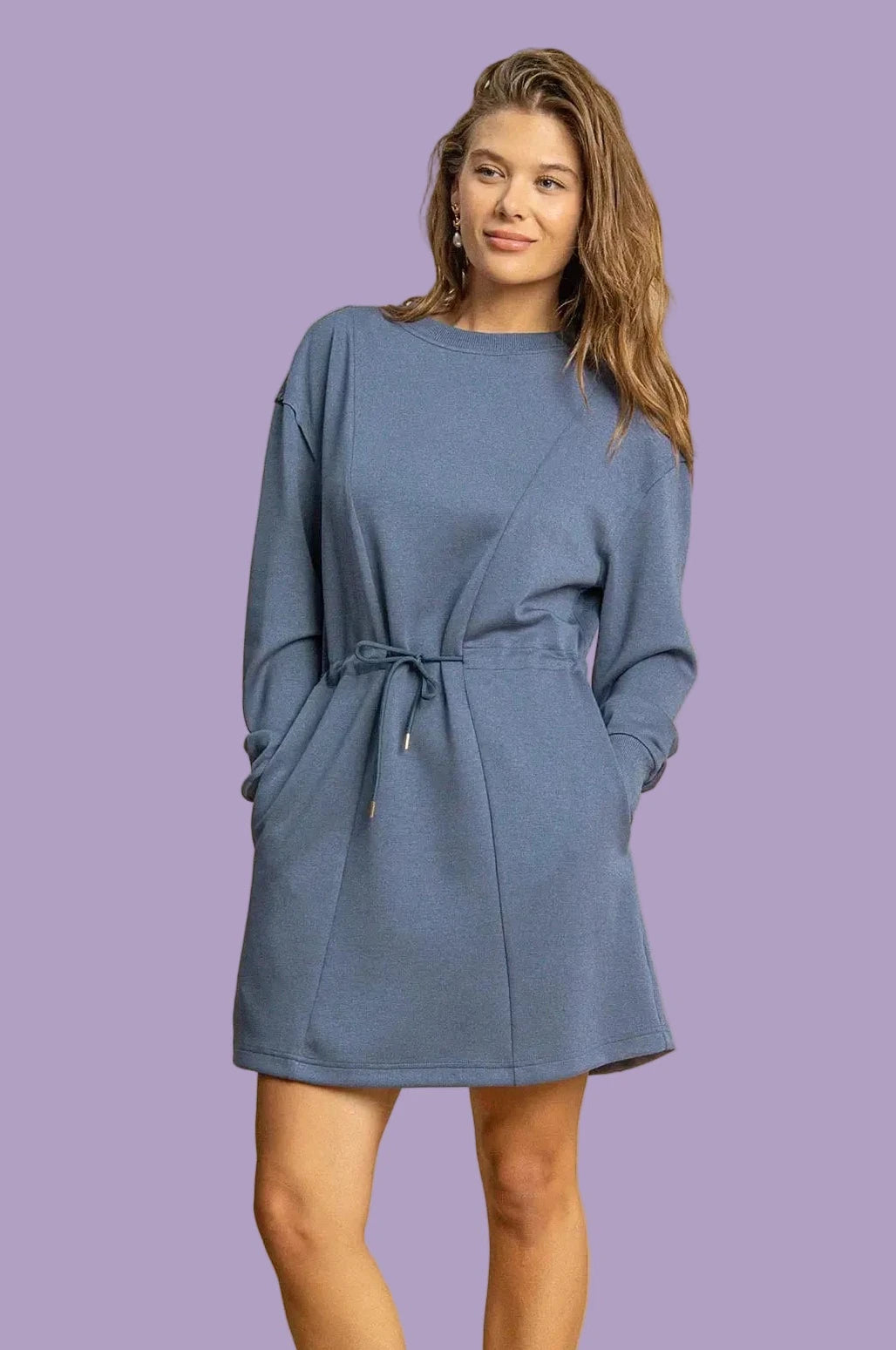 Buttery Soft Mini Dress - Steel Blue