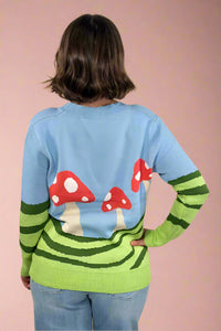 Mushroom Field Cardigan - Blue