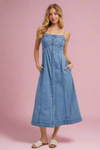 Button Down Denim Dress - Light Wash