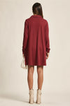 French Terry A Line Dress - Cabernet