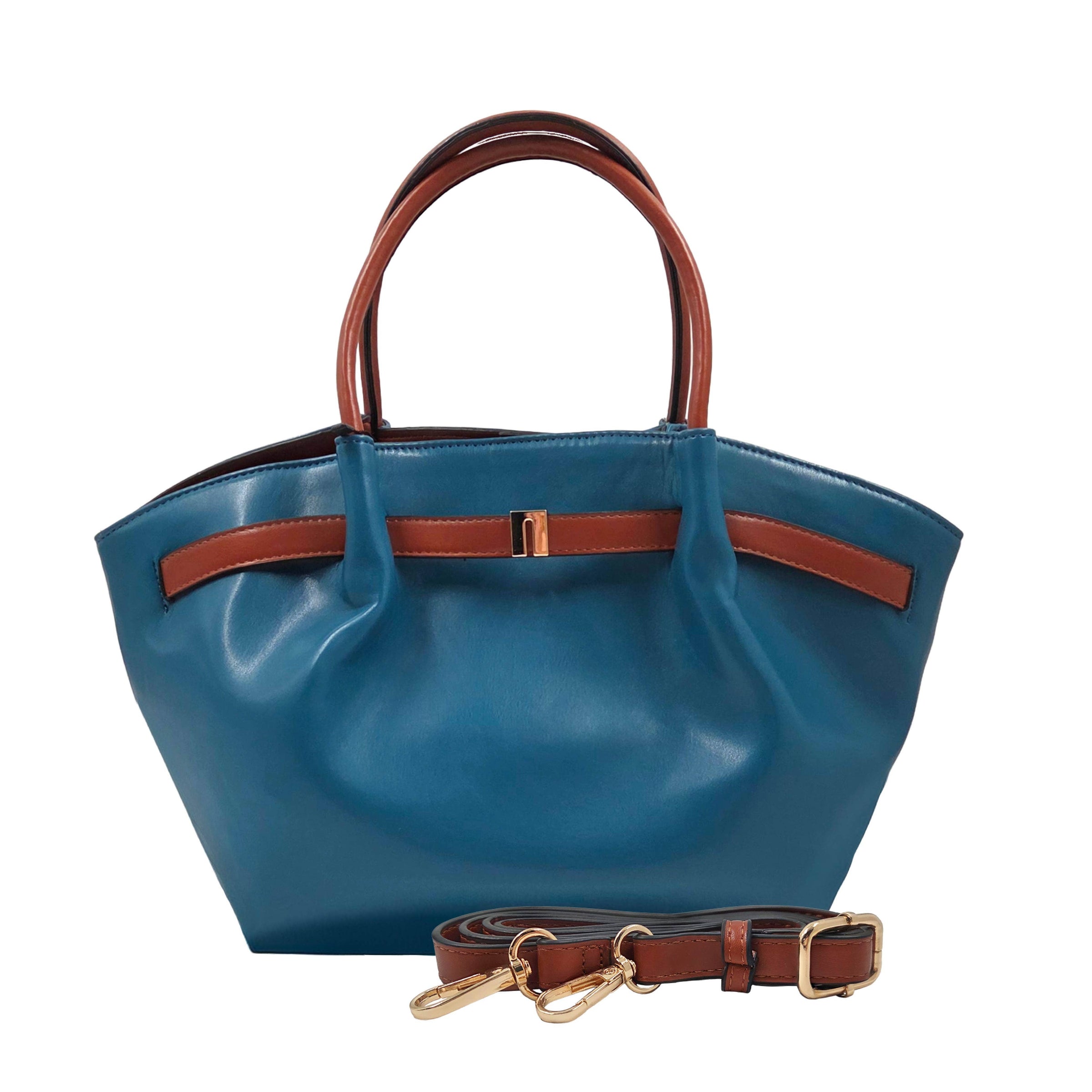 Teri Tote & Crossbody - Teal Camel