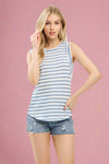 Textured Stripe Tank - Light Blue