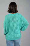 Light Weight Open Knit Sweater - Atlantis Green