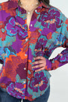Purple Floral Button Down