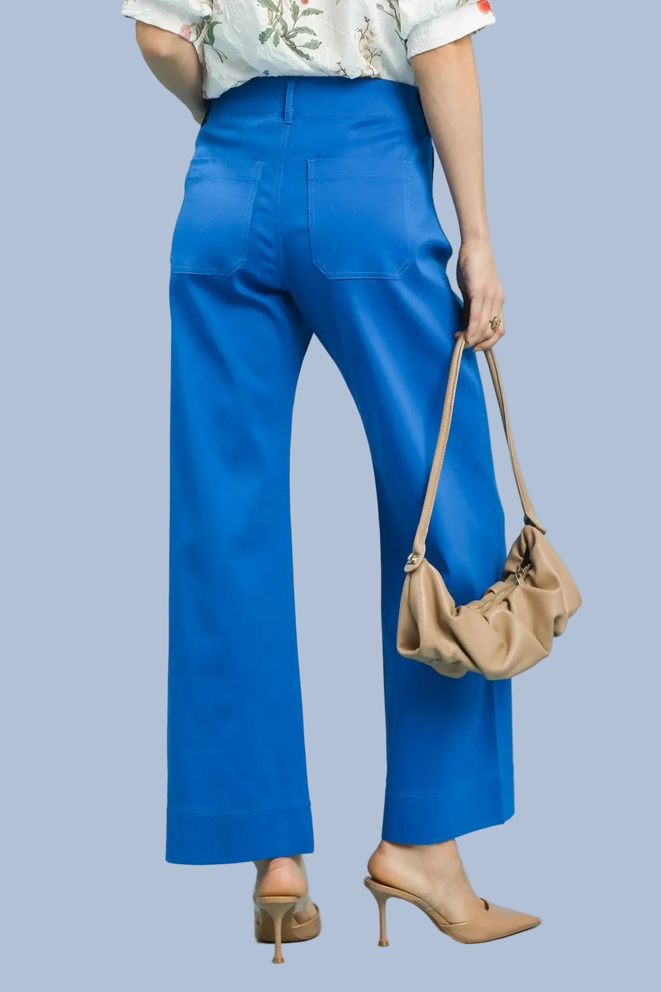 Button Stretched Pants - Ocean