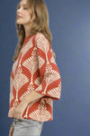 Abstract Print Pullover Sweater - Rose Clay