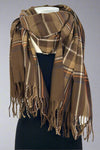 Plaid Winter Scarf With Tassels