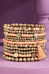 12 Layered Stretch Bracelet Set - Peach