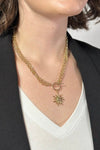 Sun Pendant Chunky Chain Necklace - Gold