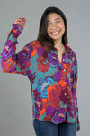 Purple Floral Button Down