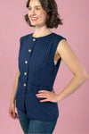 Striped Woven Vest - Navy