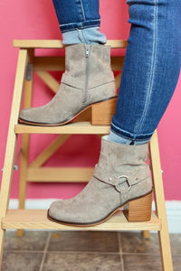 The Cameron - Grey Heeled Moto Chelsea Boot