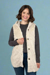 Hooded Cable Fleece Vest - Cream