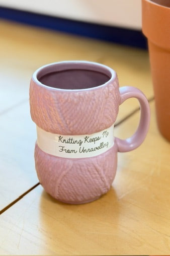 Knitting Mug 'Keeps Me From Unravelling'