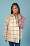 Plaid Oversize Shacket - Pink