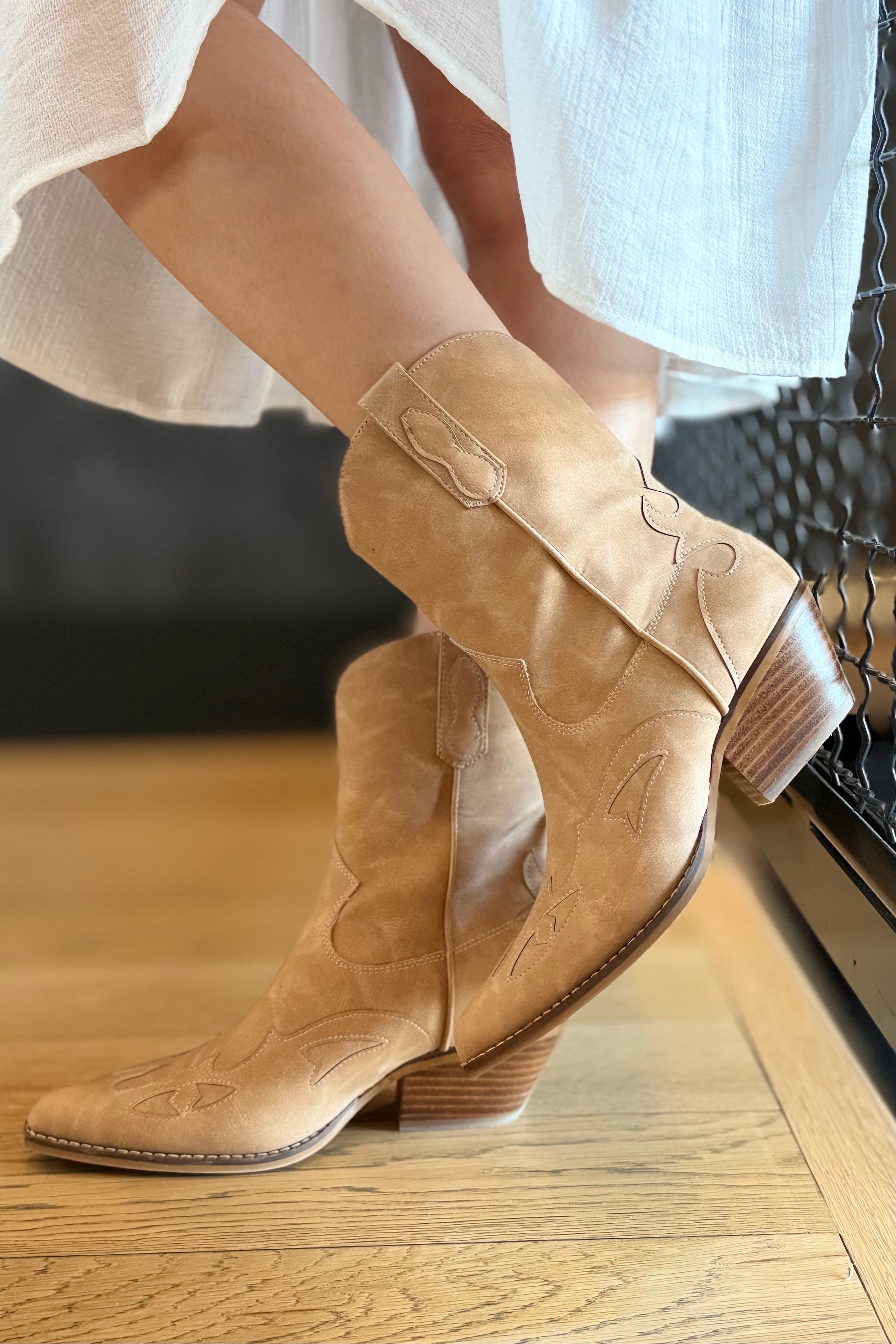 Sanya Western Bootie - Taupe