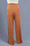 Ribbed Wide Leg Pants - Pumpkin