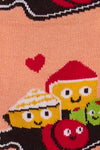 Socks with cartoon characters on a pink background