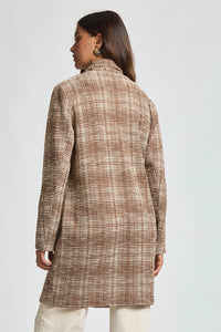 Open Front Midi Blazer - Mocha