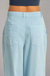 High Waist Wide Leg Pants - Baby Blue
