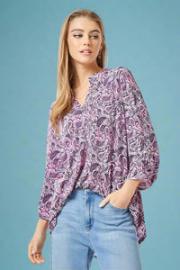 Lizzy Top - Navy Pink