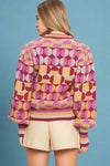 Multicolor Circle Puff Sleeve Sweater - Ivory
