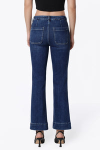 High Rise Patch Pocket Flare Jeans LV2092