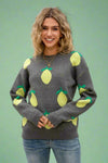 Lemon Knit Sweater - Grey