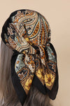 Paisley Square Scarf - Black