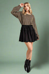 Ruffled Mini Skirt With Lining Black