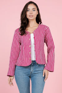 Tiger Reversible Quilted Jacket - Orange