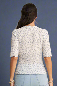 Lace Stretch Top - White