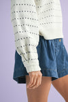 Dot Knit Pullover Sweater