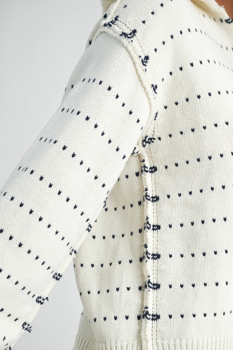 Dot Knit Pullover Sweater