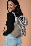 Taupe, Cream & Black Aztec Backpack