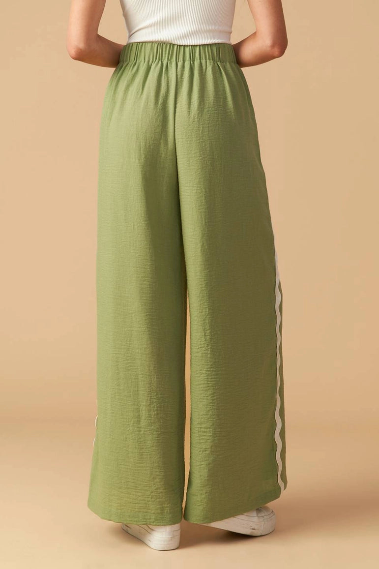 Solid Woven Pant - Sage