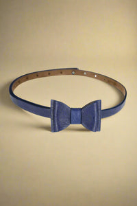 Retro Bow Belt - Navy