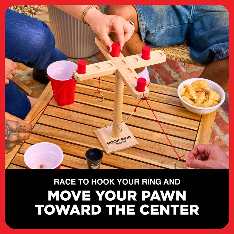 Buzzed 4-Way Hook & Ring Drinking Game Ages 21+