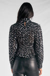Cut Out Peplum Top - Silver