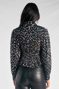 Cut Out Peplum Top - Silver