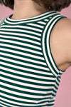 Striped Fitted Tank Top - Green