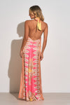 Silky Halter Maxi Dress - Pink Bali