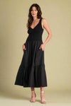 Tiered Sweater Tank Dress - Black